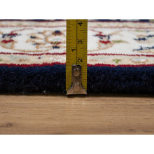 Load image into Gallery viewer, 2&#39;6&quot;x10&#39; Vulcan Blue, Nain With Center Flower Medallion Design, Hand Knotted, Wool And Silk, 250 Kpsi, Runner, Oriental Rug FWR545934