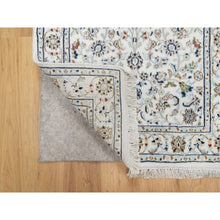 Load image into Gallery viewer, 2&#39;8&quot;x12&#39;2&quot; Pearl White, Nain With All Over Floral Design, Wool And Silk, Hand Knotted, 250 Kpsi, Runner, Oriental Rug FWR545946