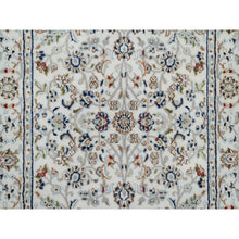 Load image into Gallery viewer, 2&#39;8&quot;x12&#39;2&quot; Pearl White, Nain With All Over Floral Design, Wool And Silk, Hand Knotted, 250 Kpsi, Runner, Oriental Rug FWR545946