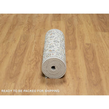 Load image into Gallery viewer, 2&#39;8&quot;x12&#39;2&quot; Pearl White, Nain With All Over Floral Design, Wool And Silk, Hand Knotted, 250 Kpsi, Runner, Oriental Rug FWR545946