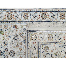 Load image into Gallery viewer, 2&#39;8&quot;x12&#39;2&quot; Pearl White, Nain With All Over Floral Design, Wool And Silk, Hand Knotted, 250 Kpsi, Runner, Oriental Rug FWR545946