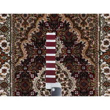 Load image into Gallery viewer, 2&#39;x3&#39; Vermilion Red, Tabriz Mahi With Fish Medallion Design, Soft Wool, Hand Knotted, Densely Woven, Mat, Oriental Rug FWR545958