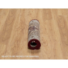 Load image into Gallery viewer, 2&#39;x3&#39; Vermilion Red, Tabriz Mahi With Fish Medallion Design, Soft Wool, Hand Knotted, Densely Woven, Mat, Oriental Rug FWR545958