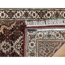Load image into Gallery viewer, 2&#39;x3&#39; Vermilion Red, Tabriz Mahi With Fish Medallion Design, Soft Wool, Hand Knotted, Densely Woven, Mat, Oriental Rug FWR545958