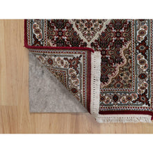Load image into Gallery viewer, 2&#39;x3&#39; Carmine Red, Tabriz Mahi With Fish Medallion Design, Soft Wool, Hand Knotted, Densely Woven, Mat, Oriental Rug FWR545964