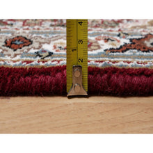 Load image into Gallery viewer, 2&#39;x3&#39; Carmine Red, Tabriz Mahi With Fish Medallion Design, Soft Wool, Hand Knotted, Densely Woven, Mat, Oriental Rug FWR545964