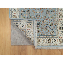 Load image into Gallery viewer, 2&#39;8&quot;x10&#39;3&quot; Light Blue, 250 KPSI, Nain with All Over Flower Design, Wool and Silk, Hand Knotted, Runner, Oriental Rug FWR546060