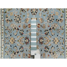 Load image into Gallery viewer, 2&#39;8&quot;x10&#39;3&quot; Light Blue, 250 KPSI, Nain with All Over Flower Design, Wool and Silk, Hand Knotted, Runner, Oriental Rug FWR546060