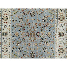 Load image into Gallery viewer, 2&#39;8&quot;x10&#39;3&quot; Light Blue, 250 Kpsi, Nain With All Over Flower Design, Wool And Silk, Hand Knotted, Runner, Oriental Rug FWR546060