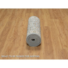 Load image into Gallery viewer, 2&#39;8&quot;x10&#39;3&quot; Light Blue, 250 Kpsi, Nain With All Over Flower Design, Wool And Silk, Hand Knotted, Runner, Oriental Rug FWR546060