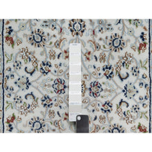 Load image into Gallery viewer, 2&#39;9&quot;x14&#39; Chiffon White, Wool And Silk, Nain With All Over Flower Design, Hand Knotted, 250 Kpsi, Runner, Oriental Rug FWR546066