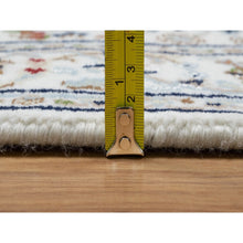 Load image into Gallery viewer, 2&#39;9&quot;x14&#39; Chiffon White, Wool and Silk, Nain with All Over Flower Design, Hand Knotted, 250 KPSI, Runner, Oriental Rug FWR546066