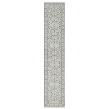 Load image into Gallery viewer, 2&#39;9&quot;x14&#39;1&quot; Daisy White, Nain with All Over Flower Design, Wool and Silk, Hand Knotted, 250 KPSI, XL Runner, Oriental Rug FWR546072