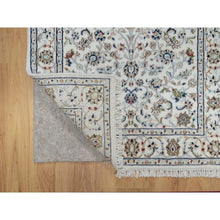 Load image into Gallery viewer, 2&#39;9&quot;x14&#39;1&quot; Daisy White, Nain with All Over Flower Design, Wool and Silk, Hand Knotted, 250 KPSI, XL Runner, Oriental Rug FWR546072