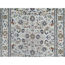 Load image into Gallery viewer, 2&#39;9&quot;x14&#39;1&quot; Daisy White, Nain with All Over Flower Design, Wool and Silk, Hand Knotted, 250 KPSI, XL Runner, Oriental Rug FWR546072