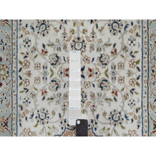 Load image into Gallery viewer, 2&#39;5&quot;x10&#39; Spring White, Nain with Center Medallion, Hand Knotted, 250 KPSI, Wool and Silk, Runner, Oriental Rug FWR546078
