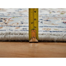 Load image into Gallery viewer, 2&#39;5&quot;x10&#39; Spring White, Nain with Center Medallion, Hand Knotted, 250 KPSI, Wool and Silk, Runner, Oriental Rug FWR546078