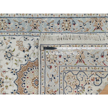Load image into Gallery viewer, 2&#39;5&quot;x10&#39; Spring White, Nain with Center Medallion, Hand Knotted, 250 KPSI, Wool and Silk, Runner, Oriental Rug FWR546078