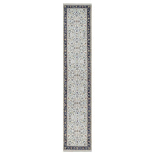 Load image into Gallery viewer, 2&#39;8&quot;x14&#39; Spring White, Nain with All Over Flower Design, 250 KPSI, Soft Pile, Wool and Silk, Hand Knotted, Runner, Oriental Rug FWR546090