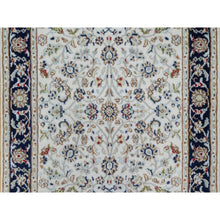 Load image into Gallery viewer, 2&#39;8&quot;x14&#39; Spring White, Nain with All Over Flower Design, 250 KPSI, Soft Pile, Wool and Silk, Hand Knotted, Runner, Oriental Rug FWR546090