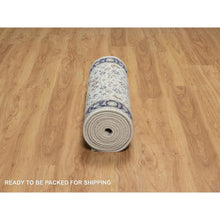 Load image into Gallery viewer, 2&#39;8&quot;x14&#39; Spring White, Nain with All Over Flower Design, 250 KPSI, Soft Pile, Wool and Silk, Hand Knotted, Runner, Oriental Rug FWR546090