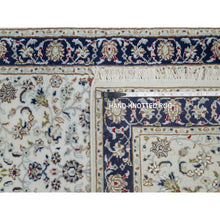 Load image into Gallery viewer, 2&#39;8&quot;x14&#39; Spring White, Nain with All Over Flower Design, 250 KPSI, Soft Pile, Wool and Silk, Hand Knotted, Runner, Oriental Rug FWR546090