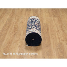 Load image into Gallery viewer, 2&#39;7&quot;x16&#39; Polo Blue, Nain With All Over Floral Design, Wool And Silk, Soft Pile, 250 Kpsi, Hand Knotted, Xl Runner, Oriental Rug FWR546096