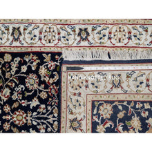 Load image into Gallery viewer, 2&#39;7&quot;x16&#39; Polo Blue, Nain With All Over Floral Design, Wool And Silk, Soft Pile, 250 Kpsi, Hand Knotted, Xl Runner, Oriental Rug FWR546096