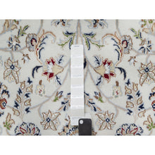 Load image into Gallery viewer, 5&#39;7&quot;x9&#39; Daisy White, Nain With All Over Flower Design, 250 Kpsi, Wool And Silk, Hand Knotted, Oriental Rug FWR546102