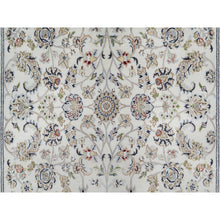Load image into Gallery viewer, 5&#39;7&quot;x9&#39; Daisy White, Nain With All Over Flower Design, 250 Kpsi, Wool And Silk, Hand Knotted, Oriental Rug FWR546102