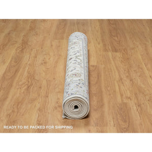 5'7"x9' Daisy White, Nain With All Over Flower Design, 250 Kpsi, Wool And Silk, Hand Knotted, Oriental Rug FWR546102