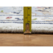 Load image into Gallery viewer, 5&#39;7&quot;x9&#39; Daisy White, Nain With All Over Flower Design, 250 Kpsi, Wool And Silk, Hand Knotted, Oriental Rug FWR546102