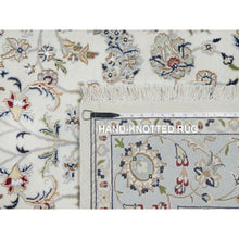 Load image into Gallery viewer, 5&#39;7&quot;x9&#39; Daisy White, Nain With All Over Flower Design, 250 Kpsi, Wool And Silk, Hand Knotted, Oriental Rug FWR546102