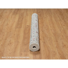 Load image into Gallery viewer, 5&#39;9&quot;x5&#39;9&quot; Alabaster White, 250 KPSI, Nain with Flower Medallion Design, Soft Pile, Hand Knotted, Wool and Silk, Square, Oriental Rug FWR546126