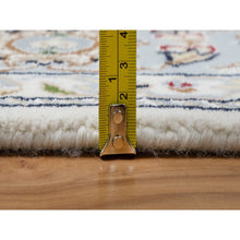 Load image into Gallery viewer, 5&#39;9&quot;x5&#39;9&quot; Alabaster White, 250 KPSI, Nain with Flower Medallion Design, Soft Pile, Hand Knotted, Wool and Silk, Square, Oriental Rug FWR546126