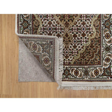 Load image into Gallery viewer, 2&#39;10&quot;x8&#39; Daisy White, Tabriz Mahi With Fish Medallion Design, Hand Knotted, Pure Wool, Denser Weave, Runner, Oriental Rug FWR546150