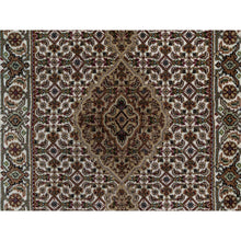Load image into Gallery viewer, 2&#39;10&quot;x8&#39; Daisy White, Tabriz Mahi With Fish Medallion Design, Hand Knotted, Pure Wool, Denser Weave, Runner, Oriental Rug FWR546150