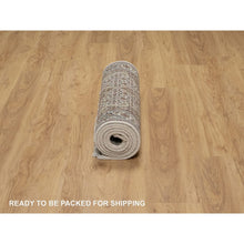 Load image into Gallery viewer, 2&#39;10&quot;x8&#39; Daisy White, Tabriz Mahi With Fish Medallion Design, Hand Knotted, Pure Wool, Denser Weave, Runner, Oriental Rug FWR546150