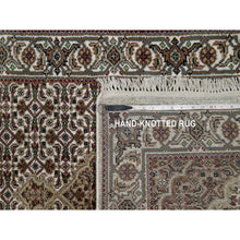 Load image into Gallery viewer, 2&#39;10&quot;x8&#39; Daisy White, Tabriz Mahi With Fish Medallion Design, Hand Knotted, Pure Wool, Denser Weave, Runner, Oriental Rug FWR546150