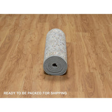 Load image into Gallery viewer, 2&#39;8&quot;x12&#39;9&quot; Uranian Blue, Nain With Flower Medallion Design, 250 Kpsi, Soft Pile, Wool And Silk, Hand Knotted, Runner, Oriental Rug FWR546156