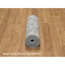 Load image into Gallery viewer, 2&#39;8&quot;x10&#39;1&quot; Celeste Blue, 250 KPSI, Wool and Silk, Hand Knotted, Nain with Flower Medallion Design, Runner, Oriental Rug FWR546174