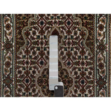 Load image into Gallery viewer, 2&#39;x3&#39; Oyster White, Hand Knotted, Tabriz Mahi With Fish Medallion Design, Pure Wool, Denser Weave, Mat, Oriental Rug FWR546180