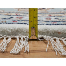 Load image into Gallery viewer, 8&#39;x8&#39; Pearl White, 250 KPSI, Nain with All Over Floral Design, Soft Pile, Wool and Silk, Hand Knotted, Round, Oriental Rug FWR546192