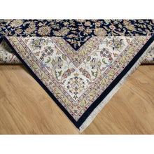 Load image into Gallery viewer, 8&#39;9&quot;x12&#39; Graphite Blue, Hand Knotted, Nain With All Over Flower Design, Soft Pile, 250 Kpsi, Wool And Silk, Oriental Rug FWR546204