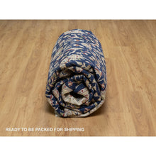 Load image into Gallery viewer, 8&#39;9&quot;x12&#39; Graphite Blue, Hand Knotted, Nain With All Over Flower Design, Soft Pile, 250 Kpsi, Wool And Silk, Oriental Rug FWR546204