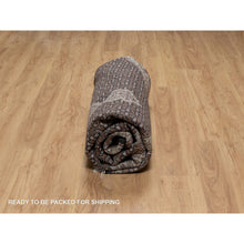 Load image into Gallery viewer, 8&#39;x8&#39; Pitch Black, Tabriz Mahi With Fish Medallion Design, 175 Kpsi, Soft And Pure Wool, Hand Knotted, Round, Oriental Rug FWR546246