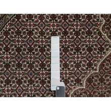Load image into Gallery viewer, 7&#39;6&quot;x7&#39;6&quot; Pearl White, Tabriz Mahi with Fish Medallion Design, Hand Knotted, Pure Wool, Denser Weave, Round, Oriental Rug FWR546252