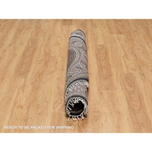 Load image into Gallery viewer, 6&#39;x6&#39; Rich Black, Hand Knotted, Tabriz Mahi with Fish Medallion Design, 175 KPSI, Pure Wool, Round, Oriental Rug FWR546258