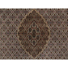 Load image into Gallery viewer, 6&#39;x6&#39; Cotton White, Pure Wool, Tabriz Mahi With Fish Medallion Design, Denser Weave, Hand Knotted, Round, Oriental Rug FWR546264