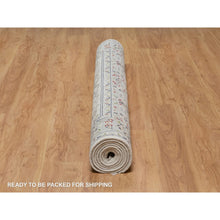 Load image into Gallery viewer, 6&#39;x9&#39; Spring White, Hand Knotted, Nain With All Over Flower Design, 250 Kpsi, Wool And Silk, Oriental Rug FWR546294